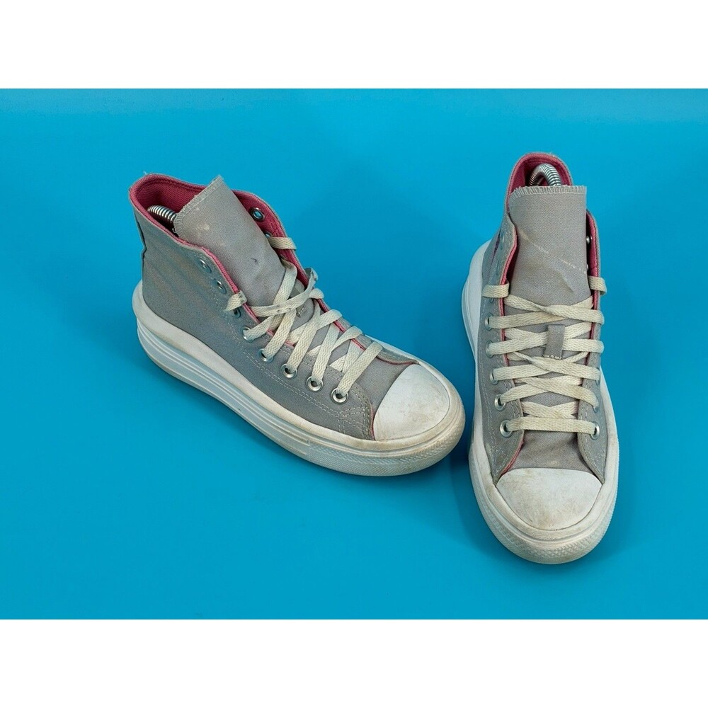 Converse Chuck Taylor All Star Move Platform Kids Size 4 Gray Pink A02492C